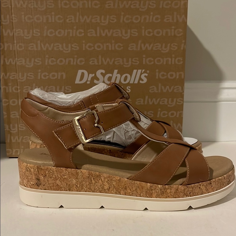 Dr. Scholl's Women's Tan Cork Platform Sandals